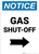 Notice: Gas Shut-Off with Right Arrow Portrait