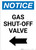 Notice: Gas Shut-Off Valve with Left Arrow Portrait