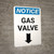 Notice: Gas Valve with Down Arrow Portrait