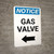 Notice: Gas Valve with Left Arrow Portrait