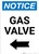 Notice: Gas Valve with Left Arrow Portrait