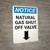 Notice: Natural Gas Shut Off with Valve Down Arrow Portrait
