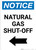 Notice: Natural Gas Shut-Off with Left Arrow Portrait
