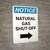 Notice: Natural Gas Shut-Off with Right Arrow Portrait