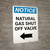 Notice: Natural Gas Shut-Off Valve with Left Arrow Portrait