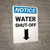 Notice: Water Shut-Off with Down Arrow Portrait