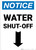 Notice: Water Shut-Off with Down Arrow Portrait