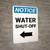 Notice: Water Shut-Off with Left Arrow Portrait