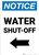 Notice: Water Shut-Off with Left Arrow Portrait