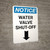 Notice: Water Valve Shut-Off with Down Arrow Portrait