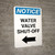 Notice: Water Valve Shut-Off with Left Arrow Portrait