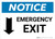 Notice: Emergency Exit with Down arrow Landscape