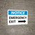 Notice: Emergency Exit with Right arrow Landscape