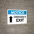Notice: Emergency Exit with Up arrow Landscape