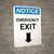 Notice: Emergency Exit with Down Arrow Portrait