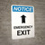 Notice: Emergency Exit with Up Arrow Portrait
