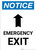 Notice: Emergency Exit with Up Arrow Portrait