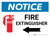 Notice: Fire Extinguisher with Left Arrow with Icon Landscape