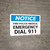 Notice: Fire-Police-Medical Emergency Dial 911 Landscape