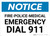 Notice: Fire-Police-Medical Emergency Dial 911 Landscape