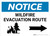 Notice: Wildfire Evacuation Route with Right Arrow Landscape