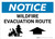 Notice: Wildfire Evacuation Route with Up Arrow Landscape