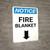 Notice: Fire Blanket with Down Arrow Portrait