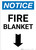 Notice: Fire Blanket with Down Arrow Portrait