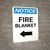 Notice: Fire Blanket with Left Arrow Portrait