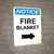Notice: Fire Blanket with Right Arrow Portrait