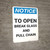 Notice: To Open - Break Glass and Pull Chain Portrait