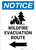 Notice: Wildfire Evacuation Route with Left Arrow and Icon Portrait