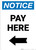 Notice: Pay Here with Left arrow Portrait