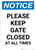 Notice: Please Keep Gate Closed At All Times Portrait