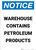 Notice: Warehouse Contains Petroleum Products Portrait