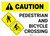 Caution: Pedestrian and Bicycle Crossing with Icon Landscape