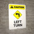 Caution: Left Turn with Icon Portrait