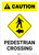 Caution: Pedestrian Crossing Left Arrow with Icon Portrait
