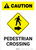 Caution: Pedestrian Crossing Right Arrow with Icon Portrait