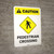 Caution: Pedestrian Crossing with Icon Portrait