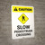 Caution: Slow Pedestrian Crossing with Icon Portrait