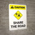 Caution: Share the Road with Icon Portrait