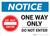 Notice: One Way Only - Do Not Enter with Icon Landscape