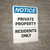 Notice: Private Property - Residents Only Portrait