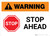 Warning: Stop Ahead with Icon Landscape