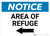 Notice: Area of Refuge with Left Arrow Landscape