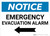 Notice: Emergency Evacuation Alarm with Left Arrow Landscape