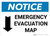 Notice: Emergency Evacuation Map with Down Arrow Landscape