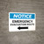 Notice: Emergency Evacuation Route with Left Arrow Landscape