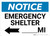 Notice: Emergency Shelter Mile with Left Arrow Landscape